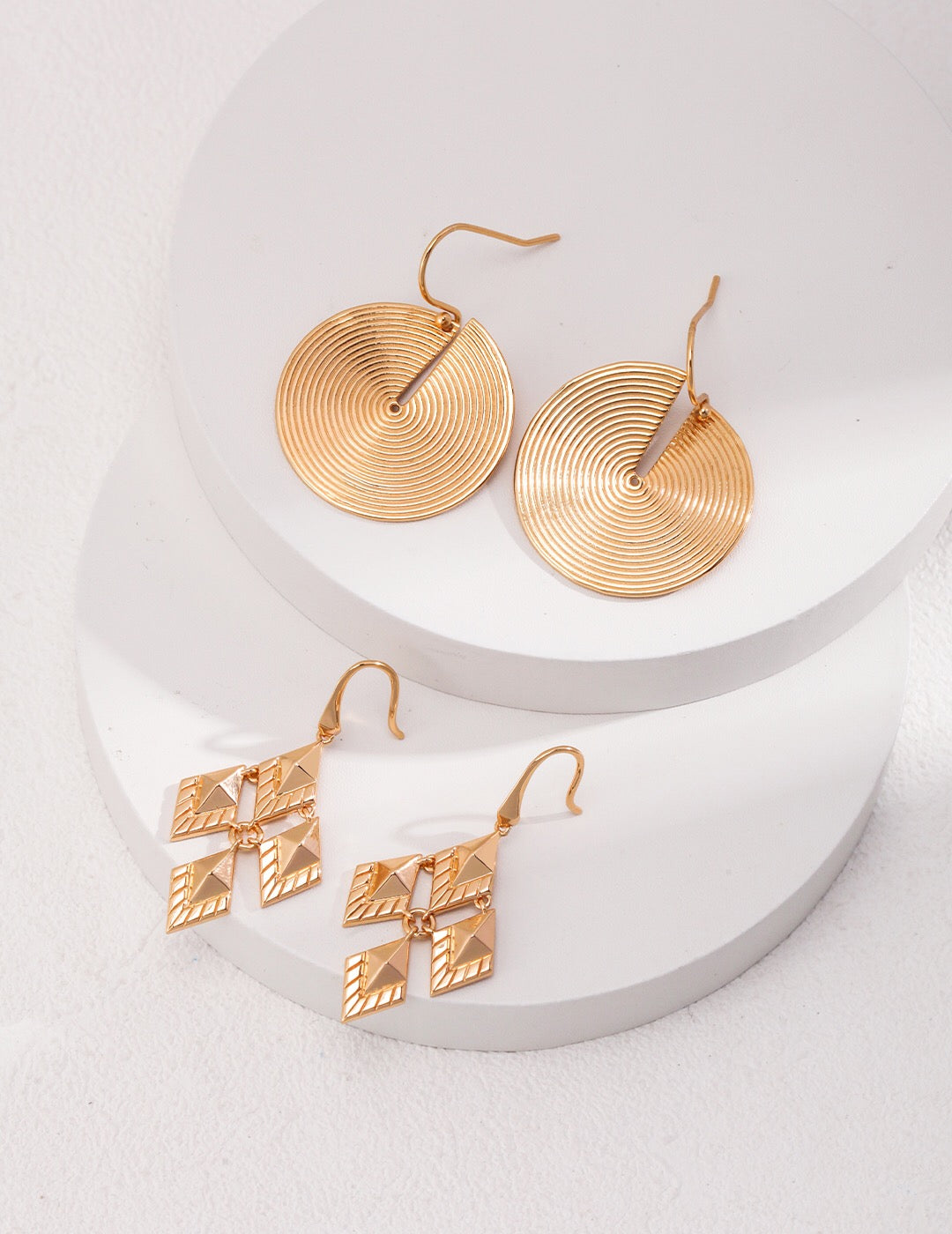 Rhombus Design Drop Earrings