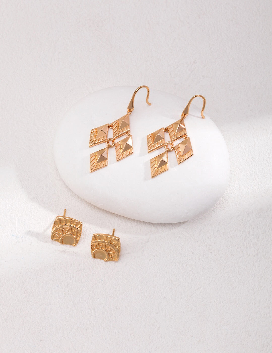 Rhombus Design Drop Earrings