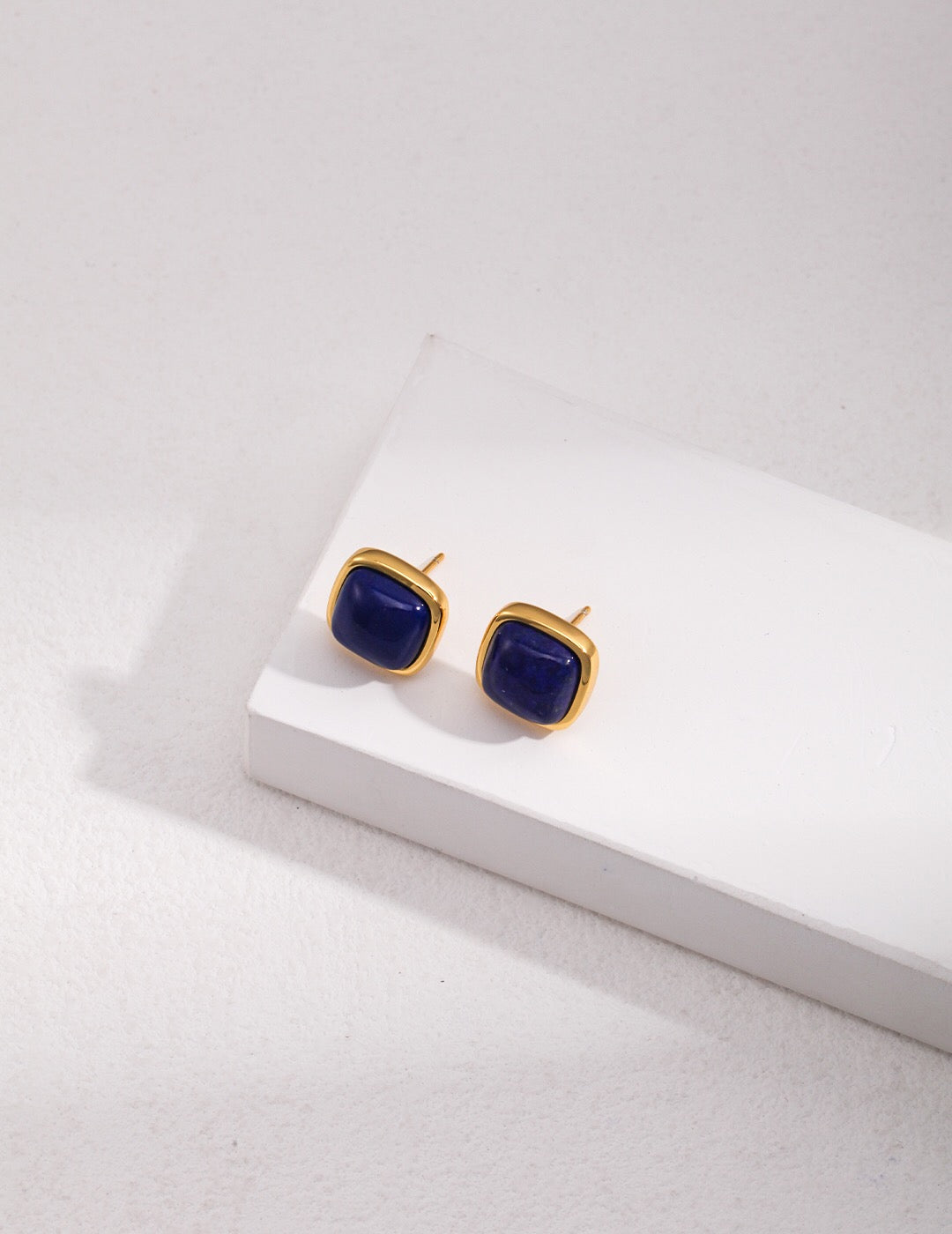 Square Natural Lapis Lazuli Earrings