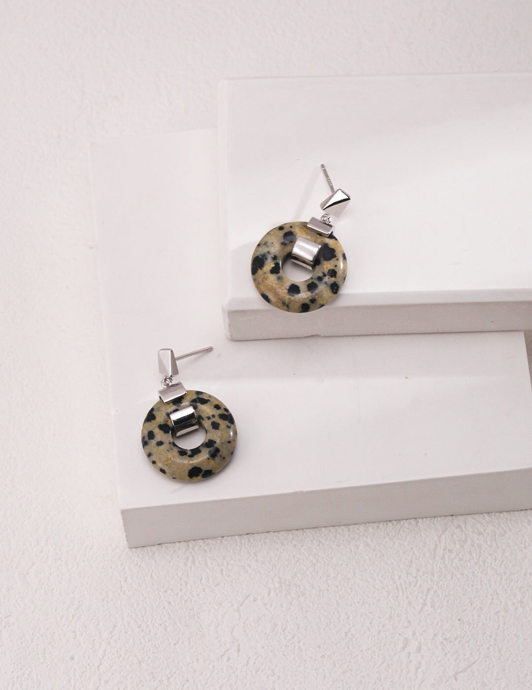 Speckled Stone Hoops Earrings