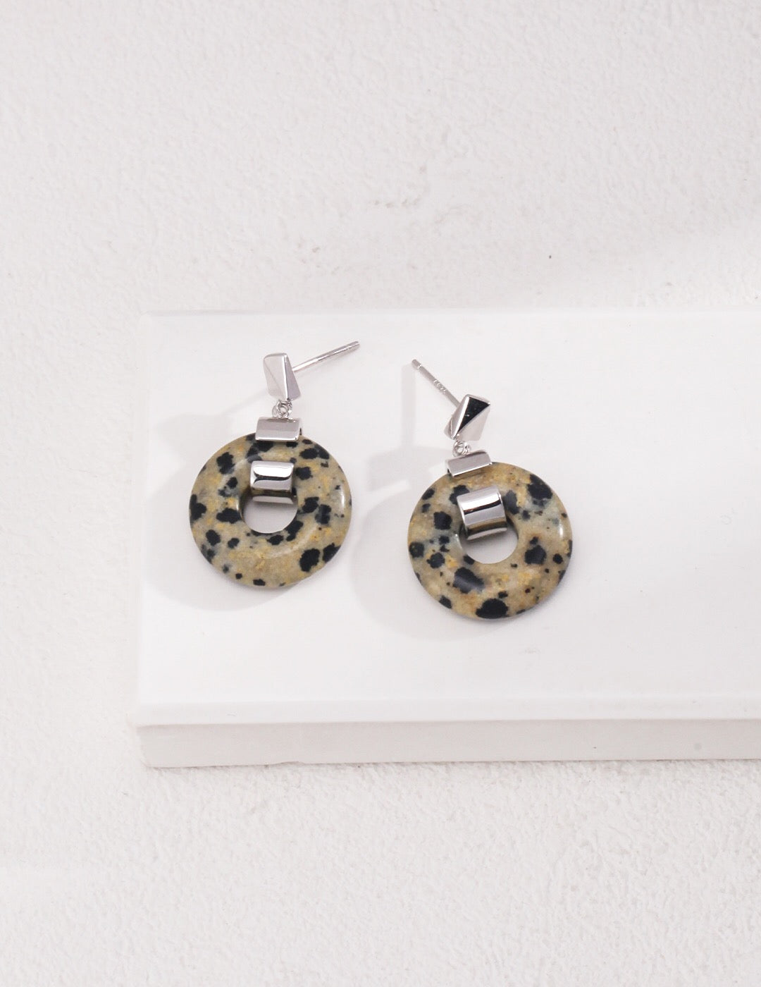 Speckled Stone Hoops Earrings