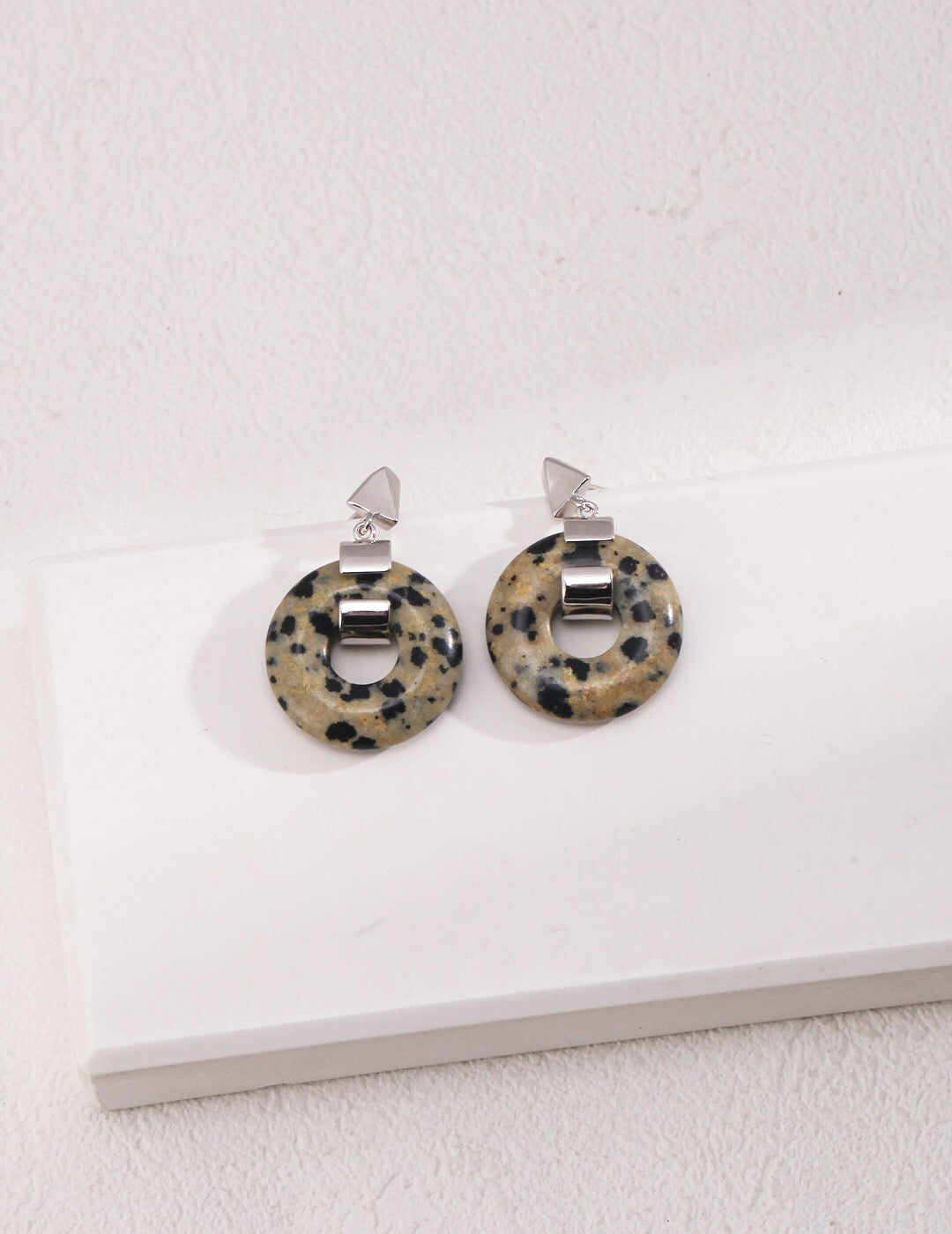 Speckled Stone Hoops Earrings