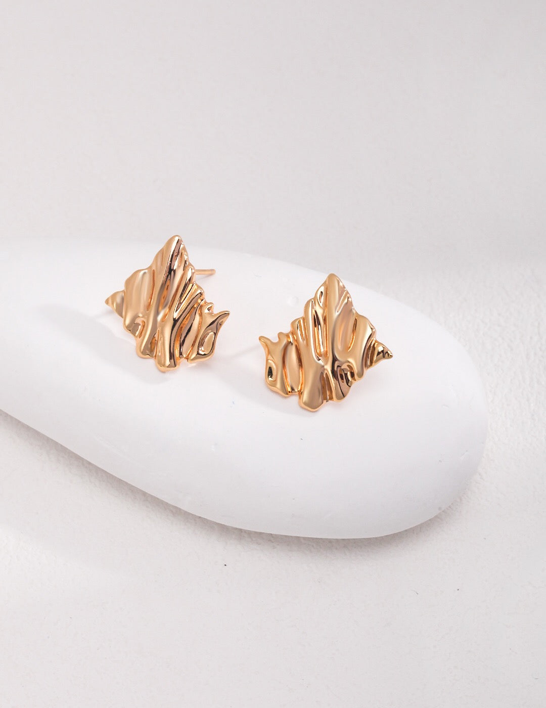 Irregular Rhombus Sterling Silver Earrings