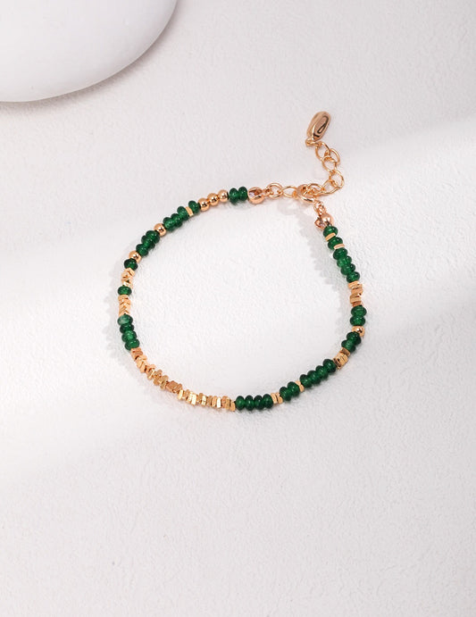 Emerald Sterling Silver Broken Bracelet