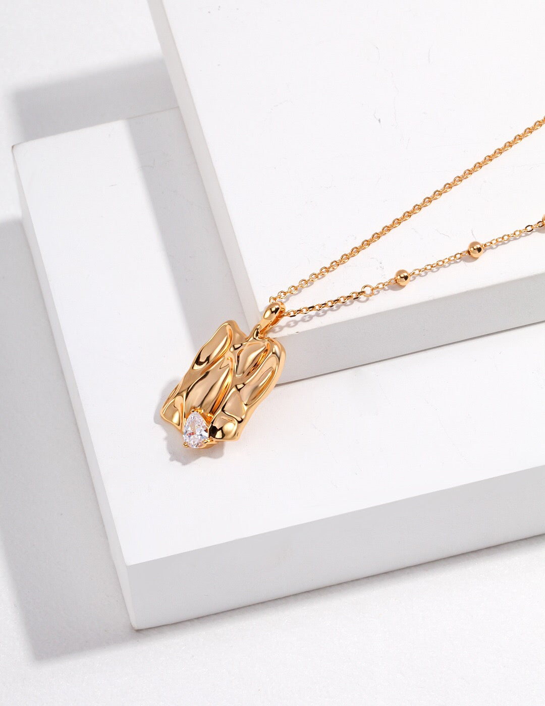 Irregular Metal Style Zircon Necklace