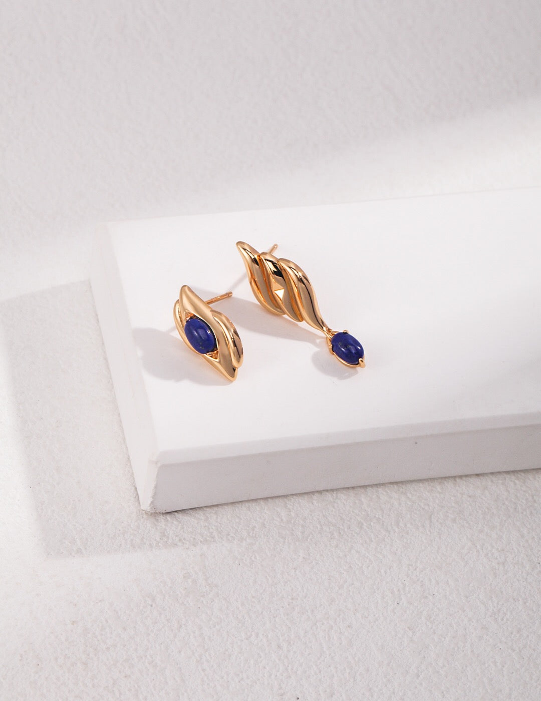 Natural lapis lazuli Asymmetrical Earrings