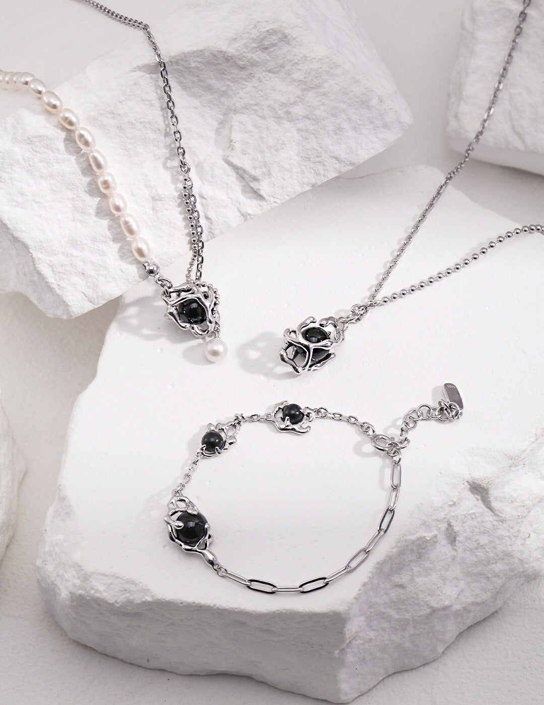 Black Onyx Elemental Design Necklace