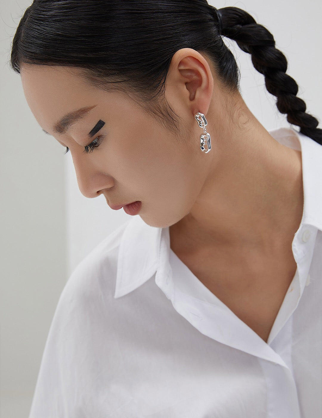 Liquid Flowing Shape Drop Earrings