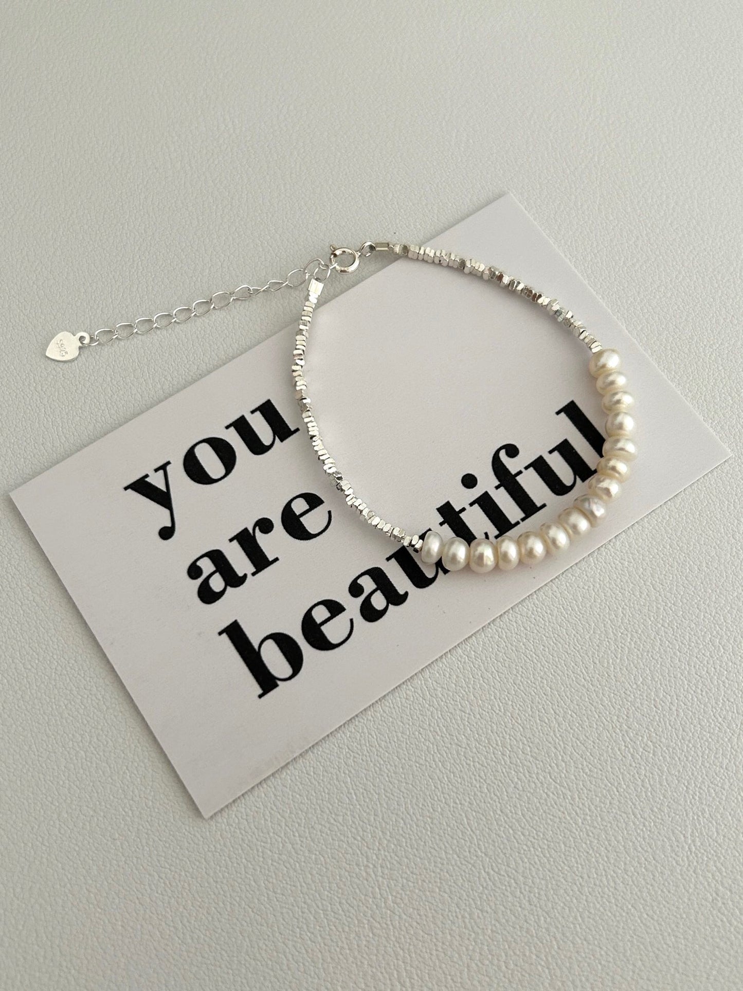 Broken Silver Natural Pearl Bracelet / Necklace