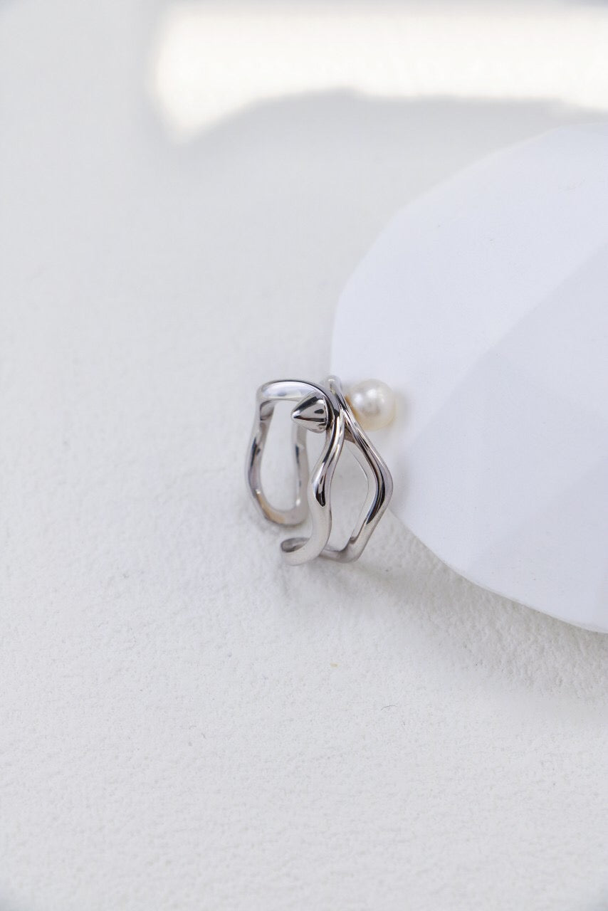 Irregular Simple Pearl Open Ring