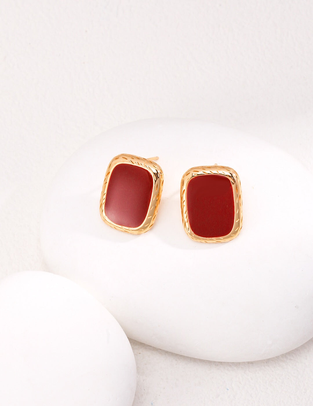 Red Drip Glaze Earrings