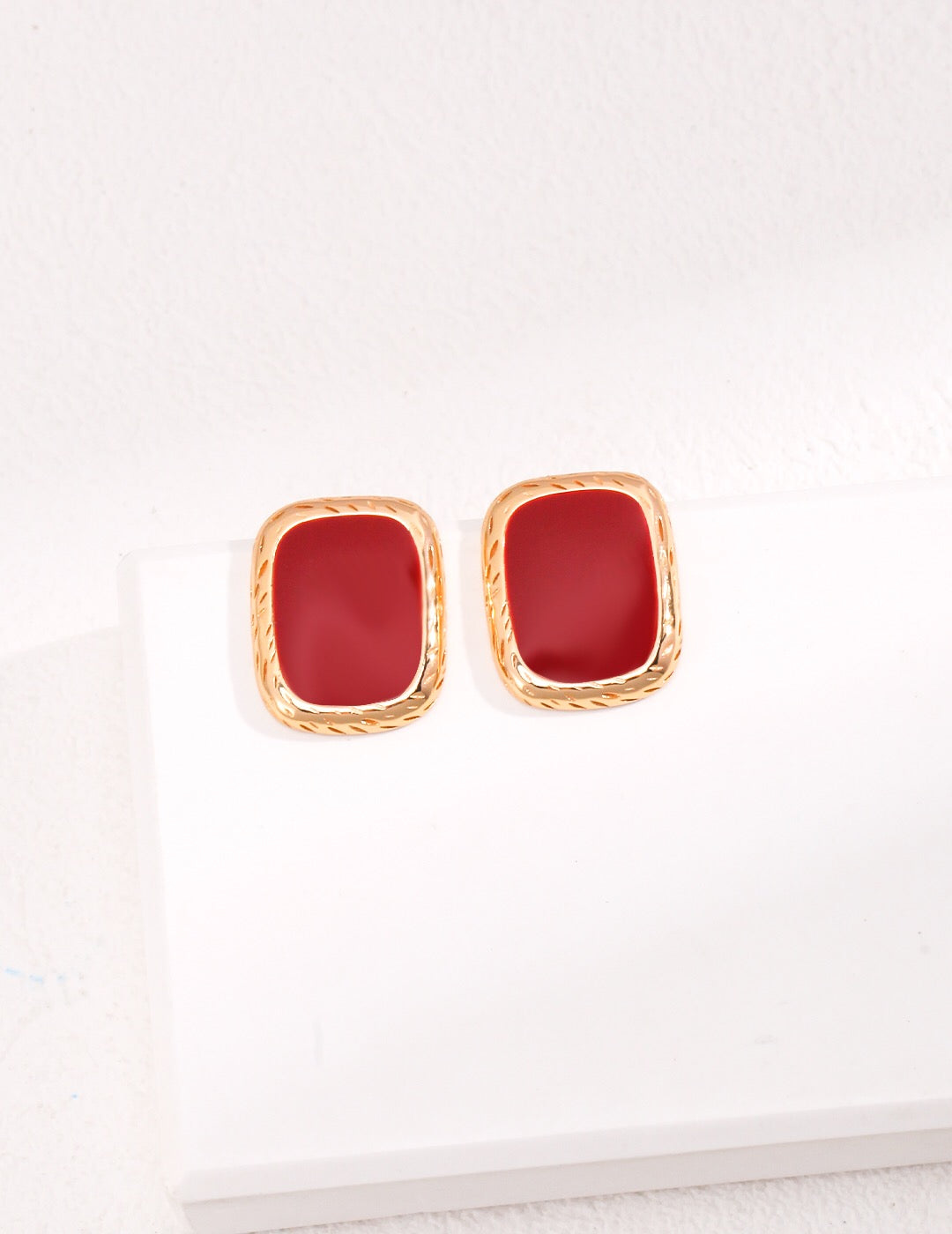 Red Drip Glaze Earrings