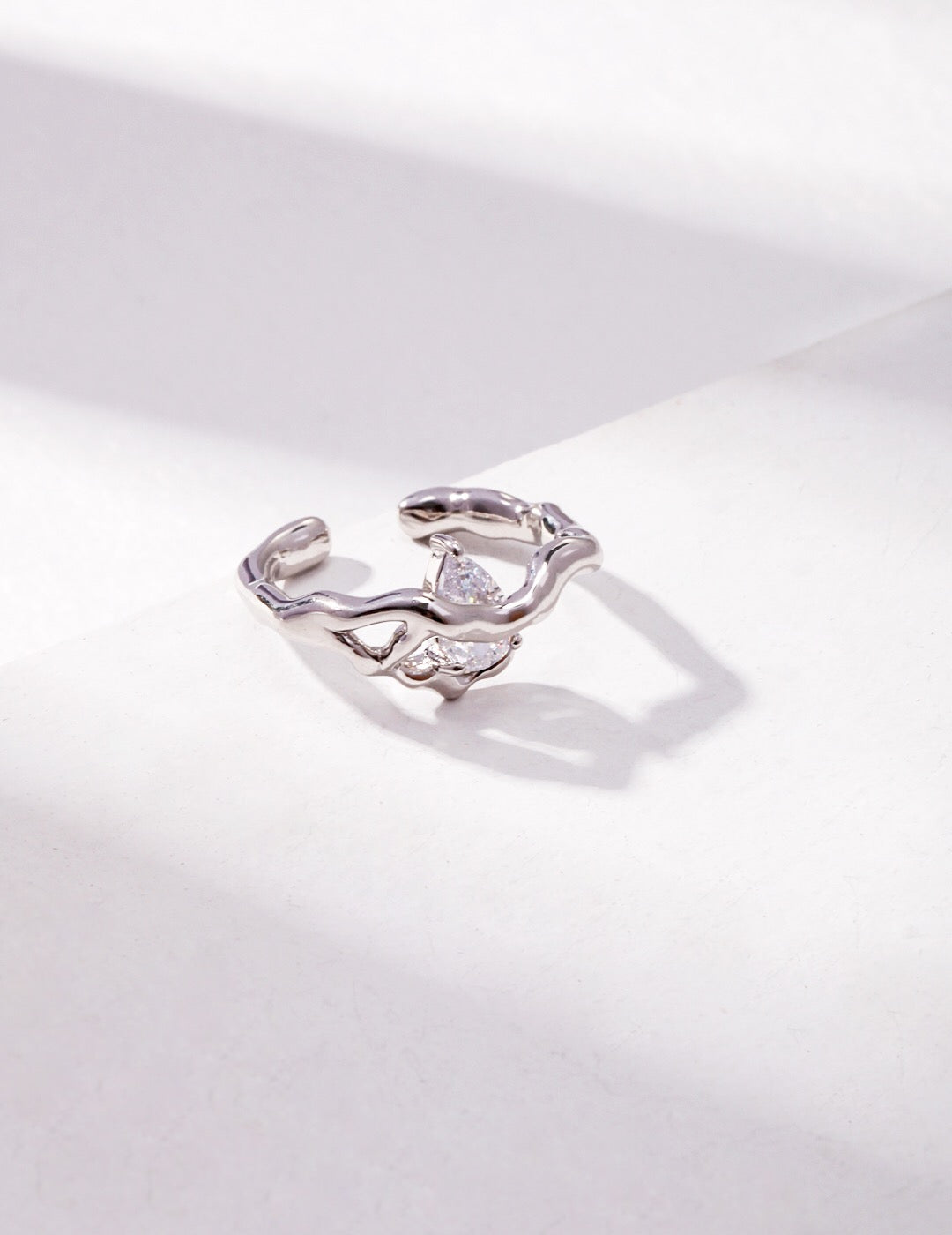 Minimalist Zircon Open Ring