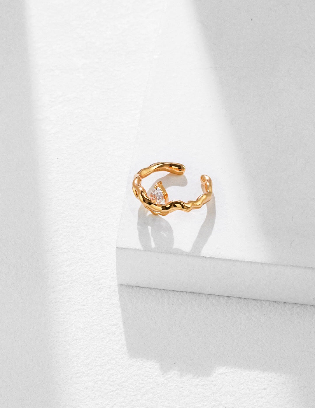 Minimalist Zircon Open Ring