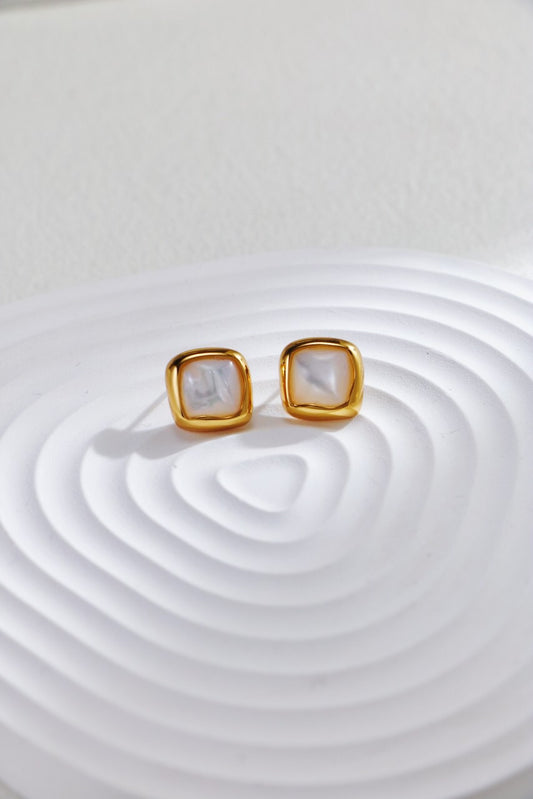 Minimalist Mother-Of-Pearl Stud Earrings