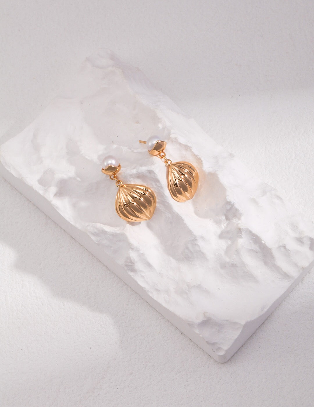 Natural Pearl Pumpkin Shape Drop Earrings