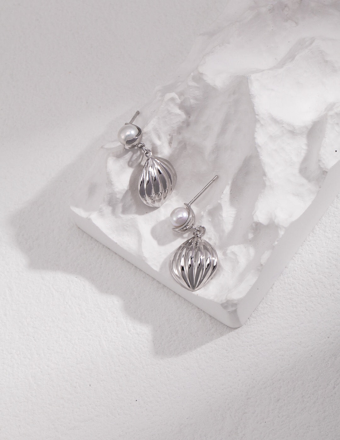 Natural Pearl Pumpkin Shape Drop Earrings