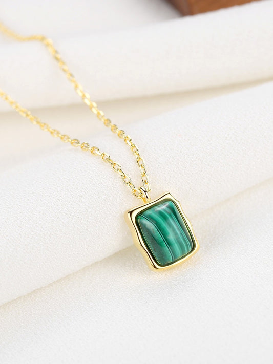 Natural Malachite Pendant Necklace