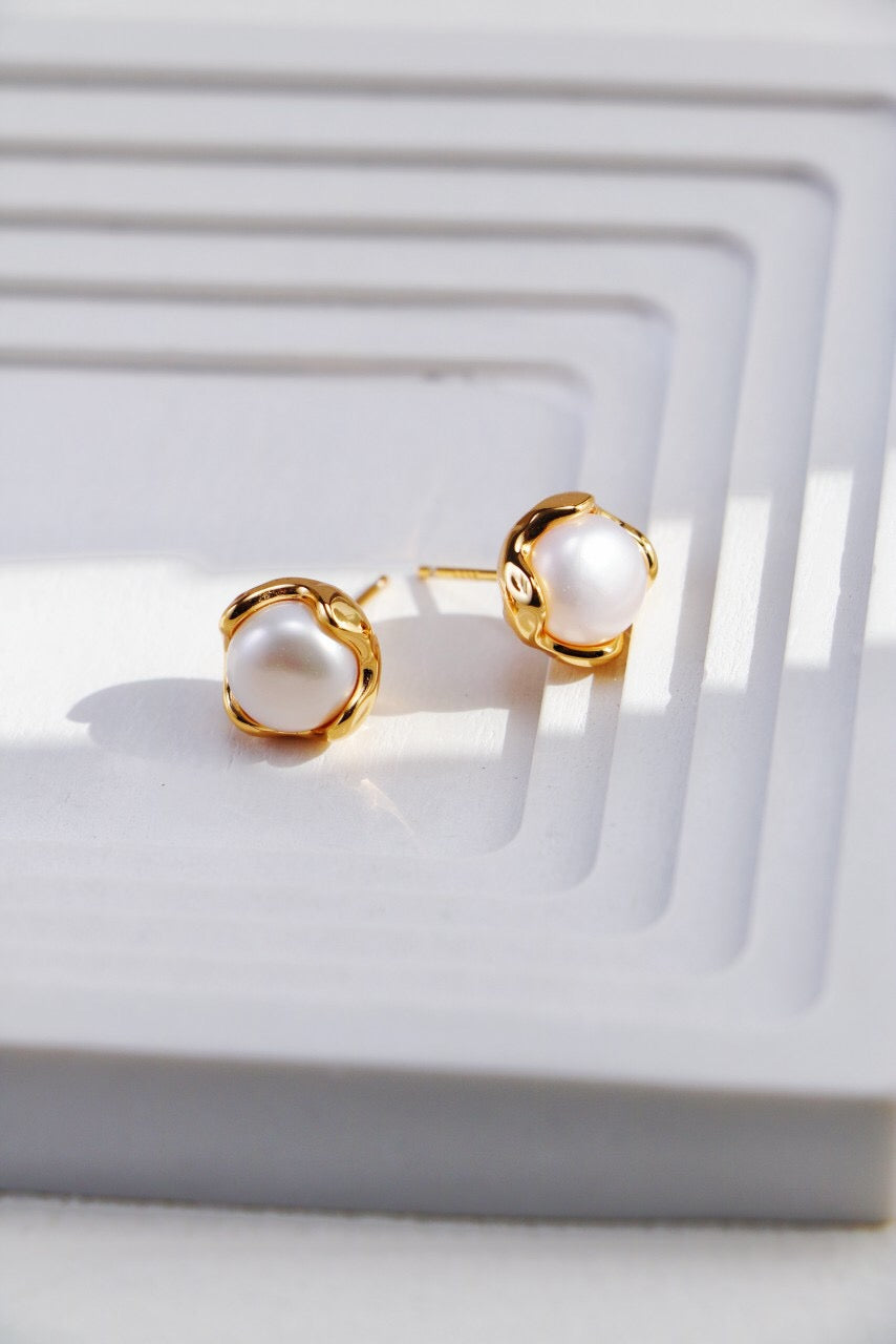 Minimalist Pearl Stud Earrings