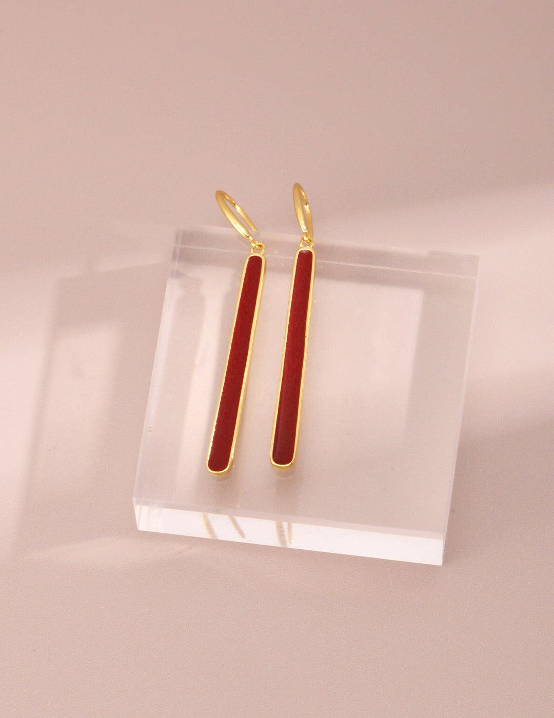 Red Dripping Glaze Earrings