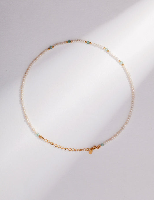 Green Strawberry Crystal Pearl Necklace