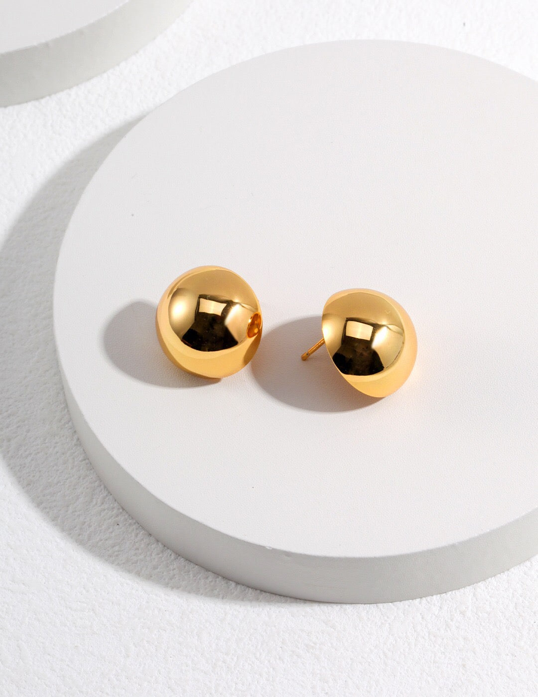 Metal Half Ball Stud Earrings