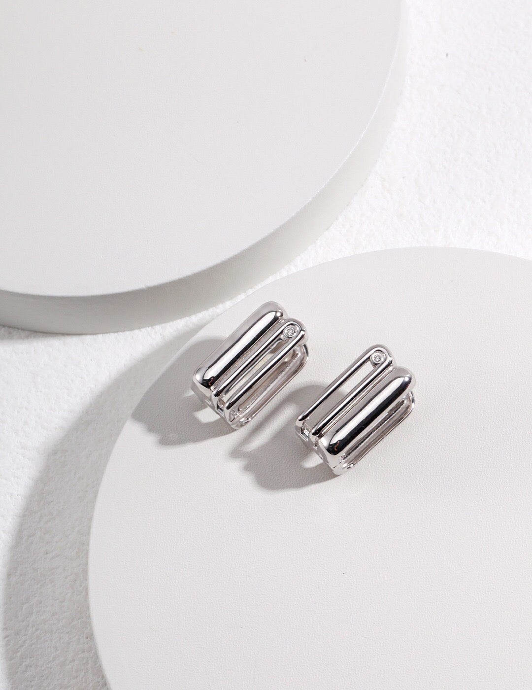 Classic And Simple Rectangular Clip Earrings