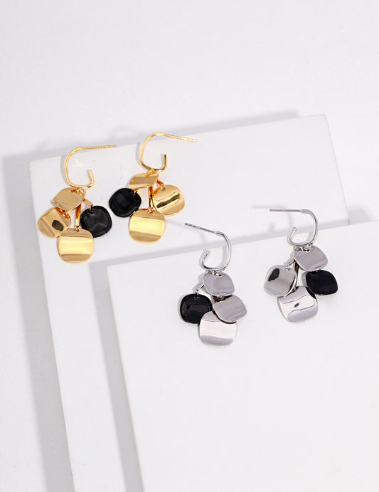 Geometric Glitter Stack Earrings