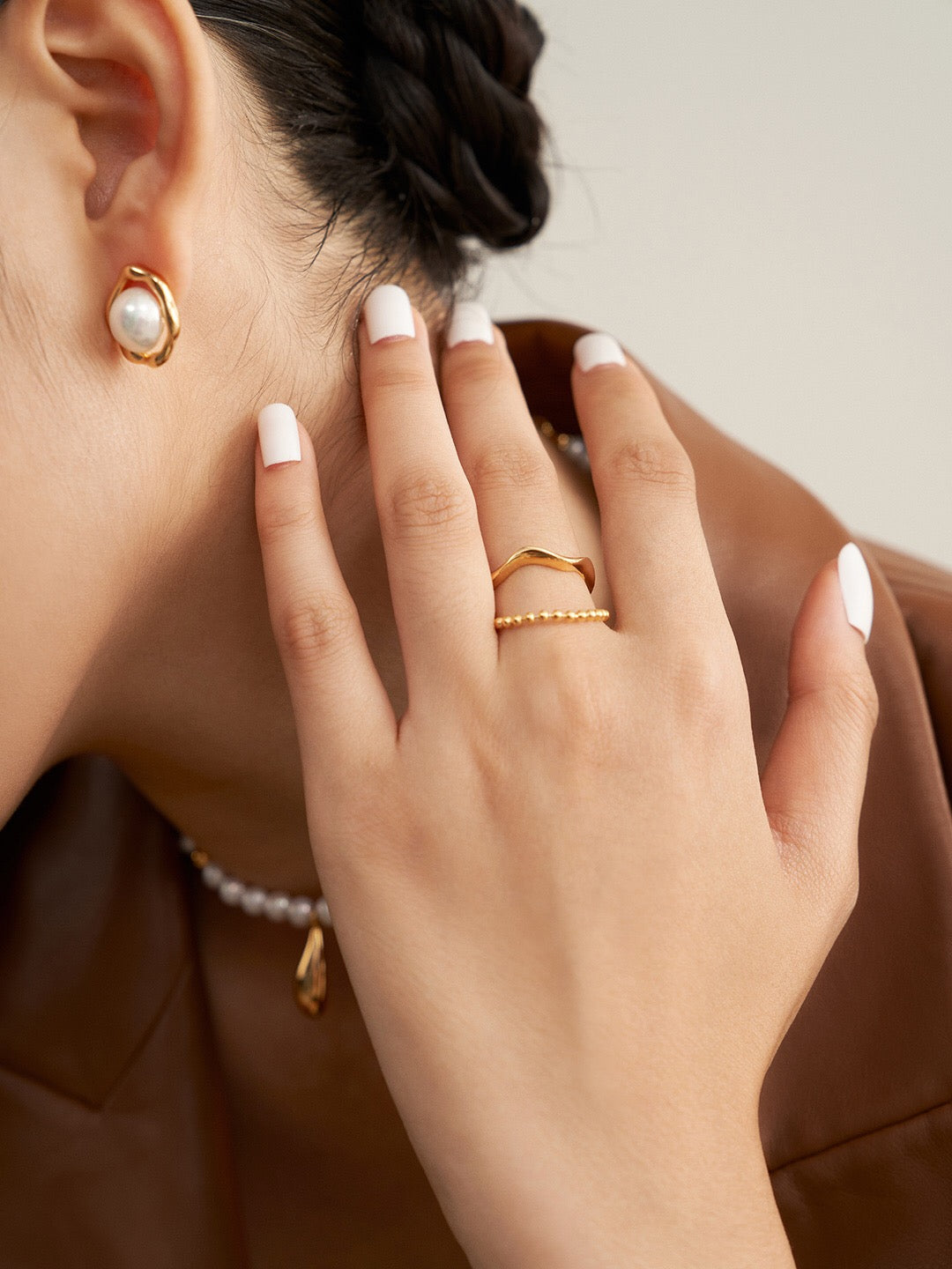 Irregular Rings with Beaded Chain Ring