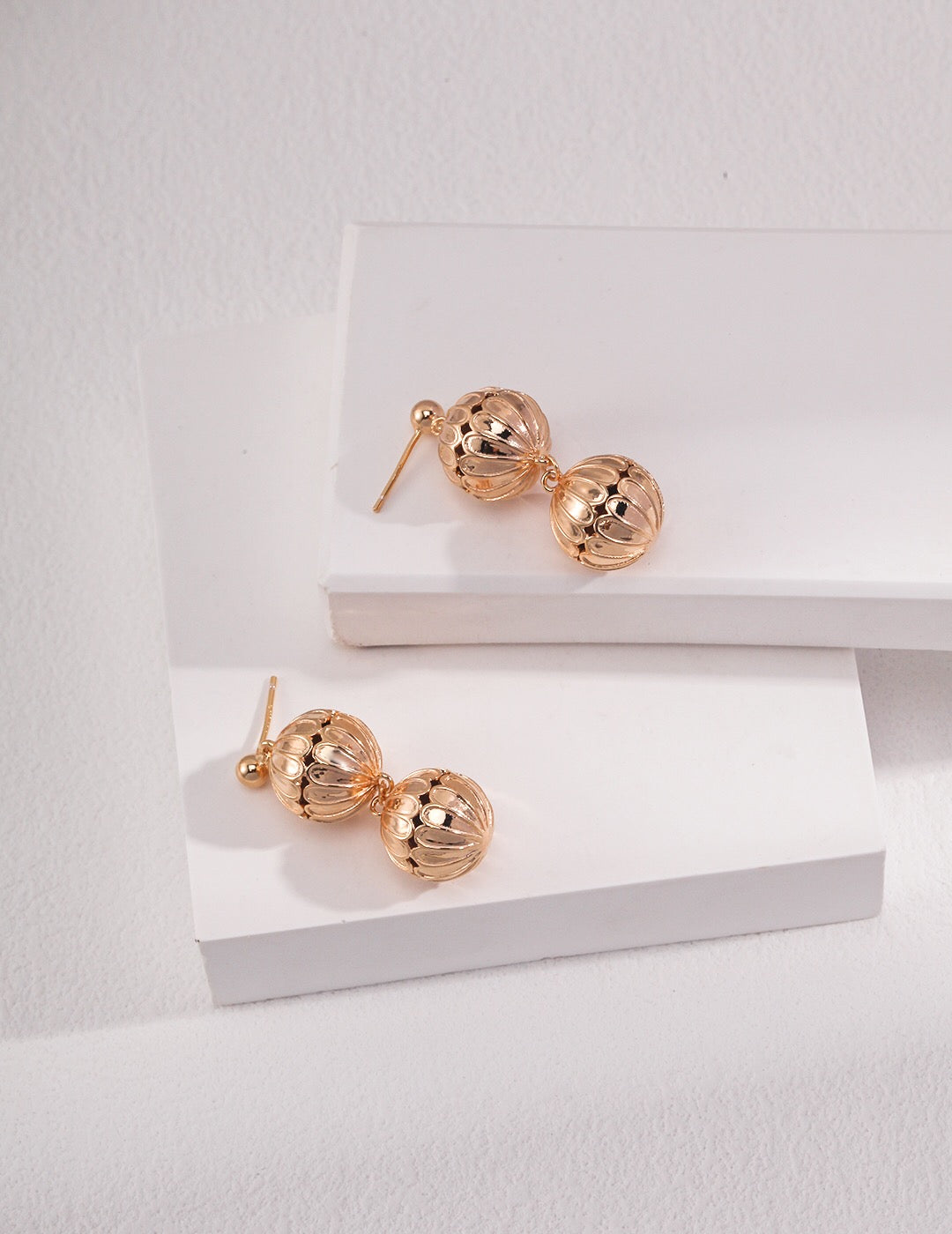 Hollow Pattern Ball Drop Earrings