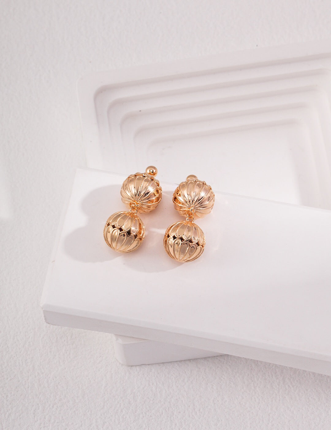 Hollow Pattern Ball Drop Earrings