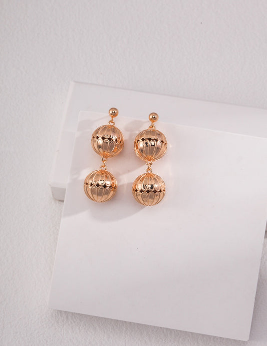 Hollow Pattern Ball Drop Earrings