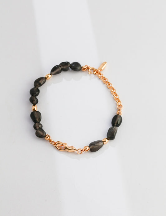 Natural Element Obsidian Stone Bracelet