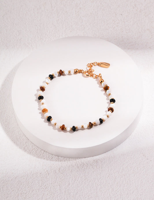 Tiger Eye Stone With Black Onyx Bracelet