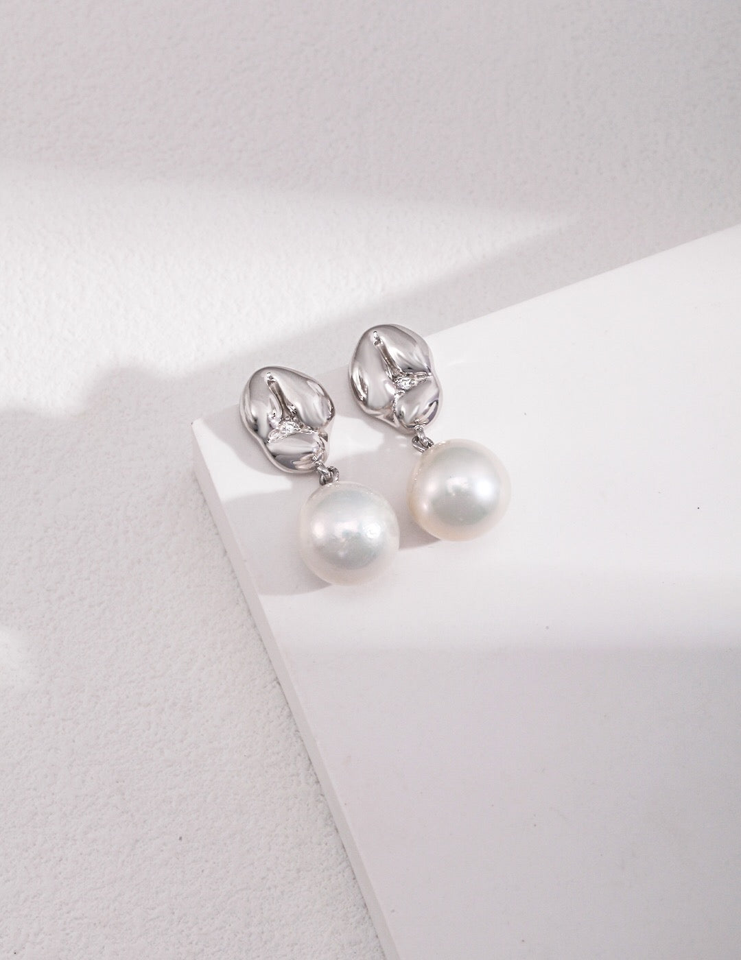 Natural Pearl Zircon Drop Earrings