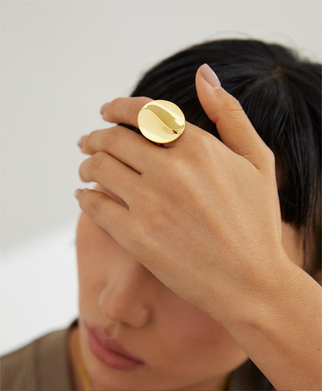 Exaggerated Geometric Shape Metal Ring