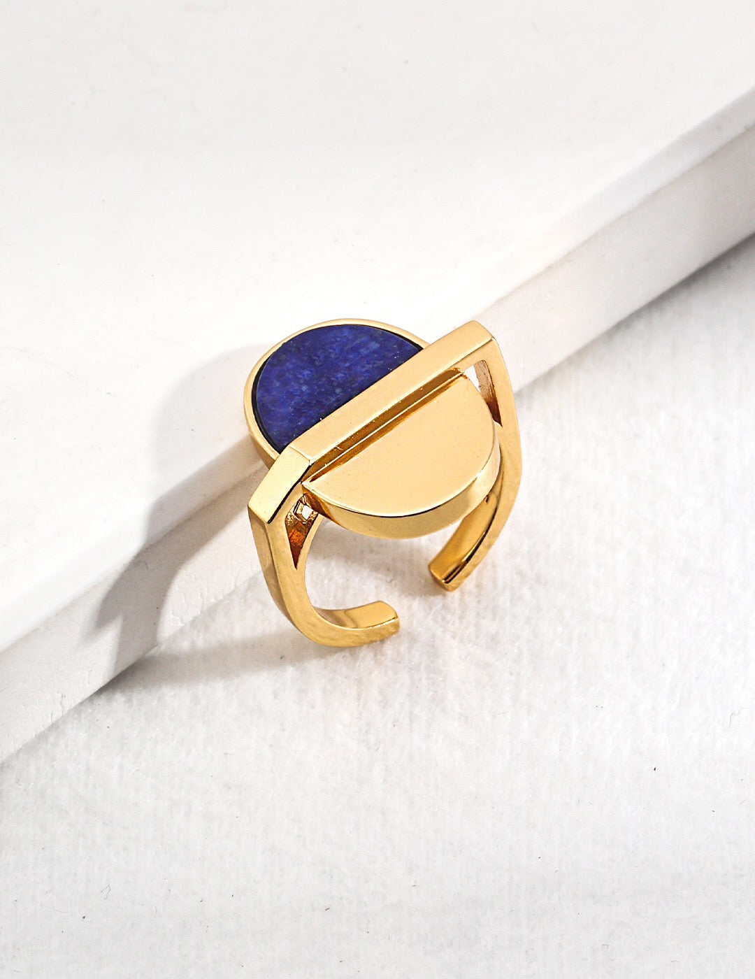 Oval Lapis Lazuli Open Ring