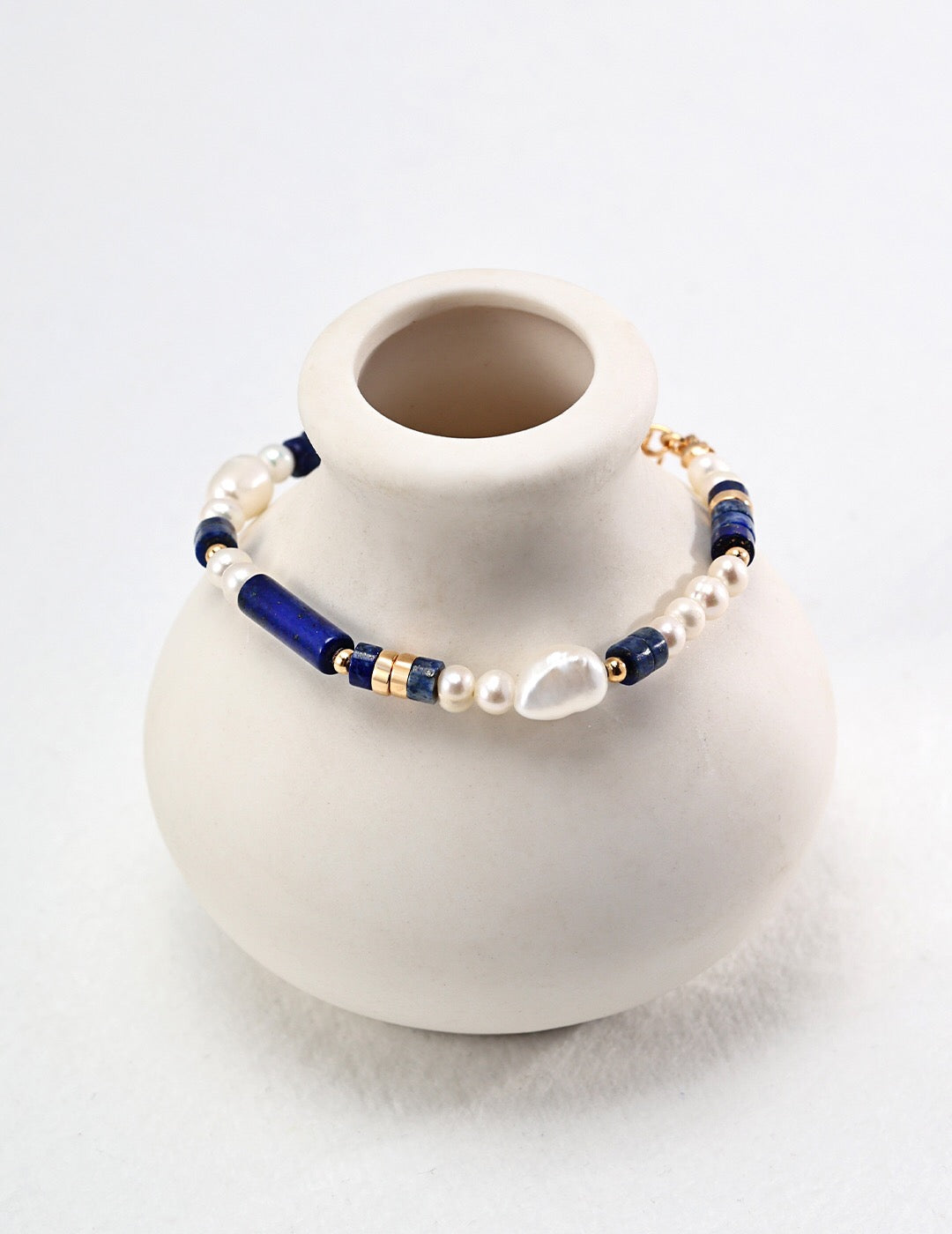 Natural Lapis Lazuli Pearl Bracelet