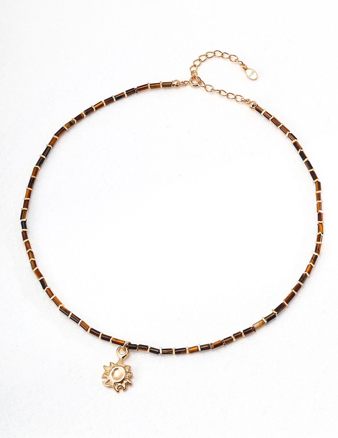 Tiger Eye Stone Pendant Necklace