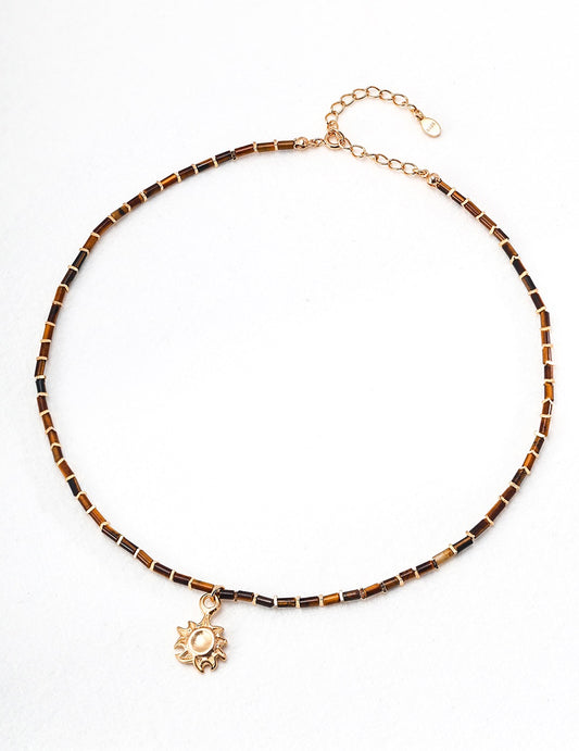 Tiger Eye Stone Pendant Necklace