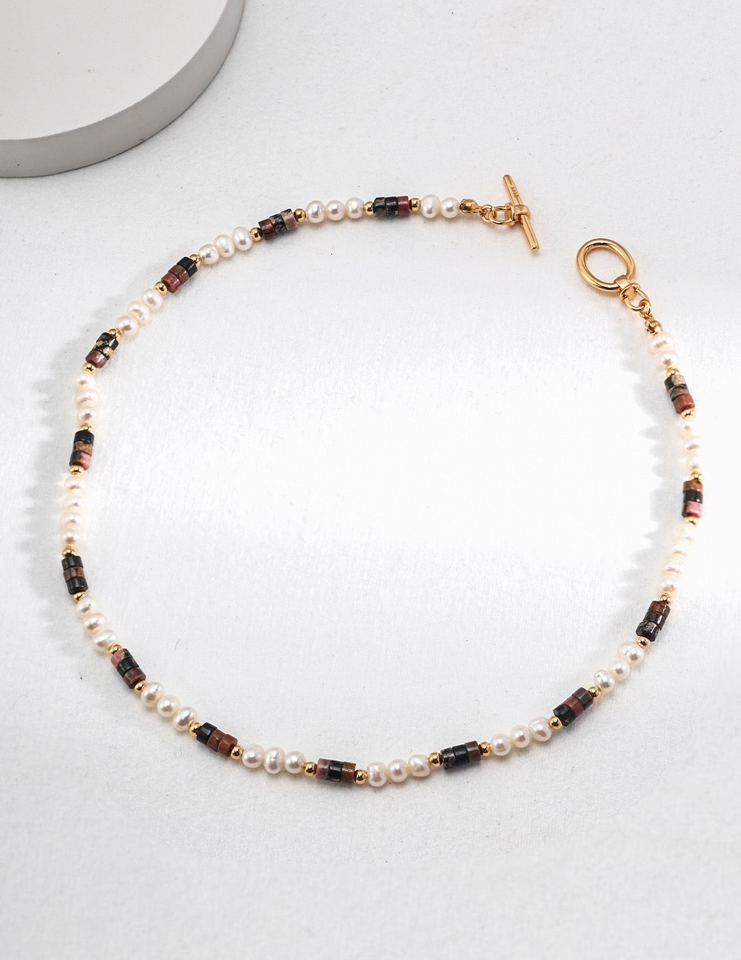 Tiger Eye Stone Pearl Necklace