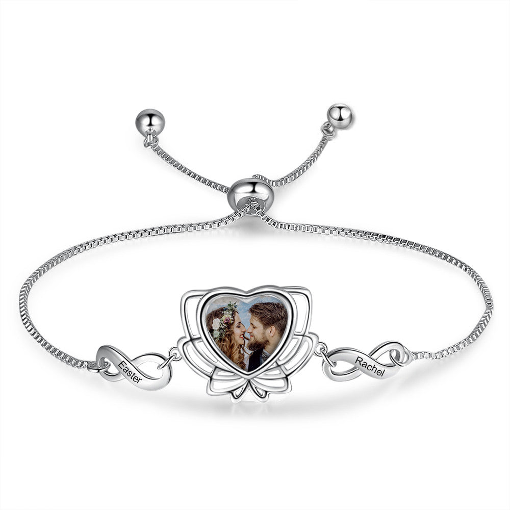 Personalized Photo Flower Bracelet