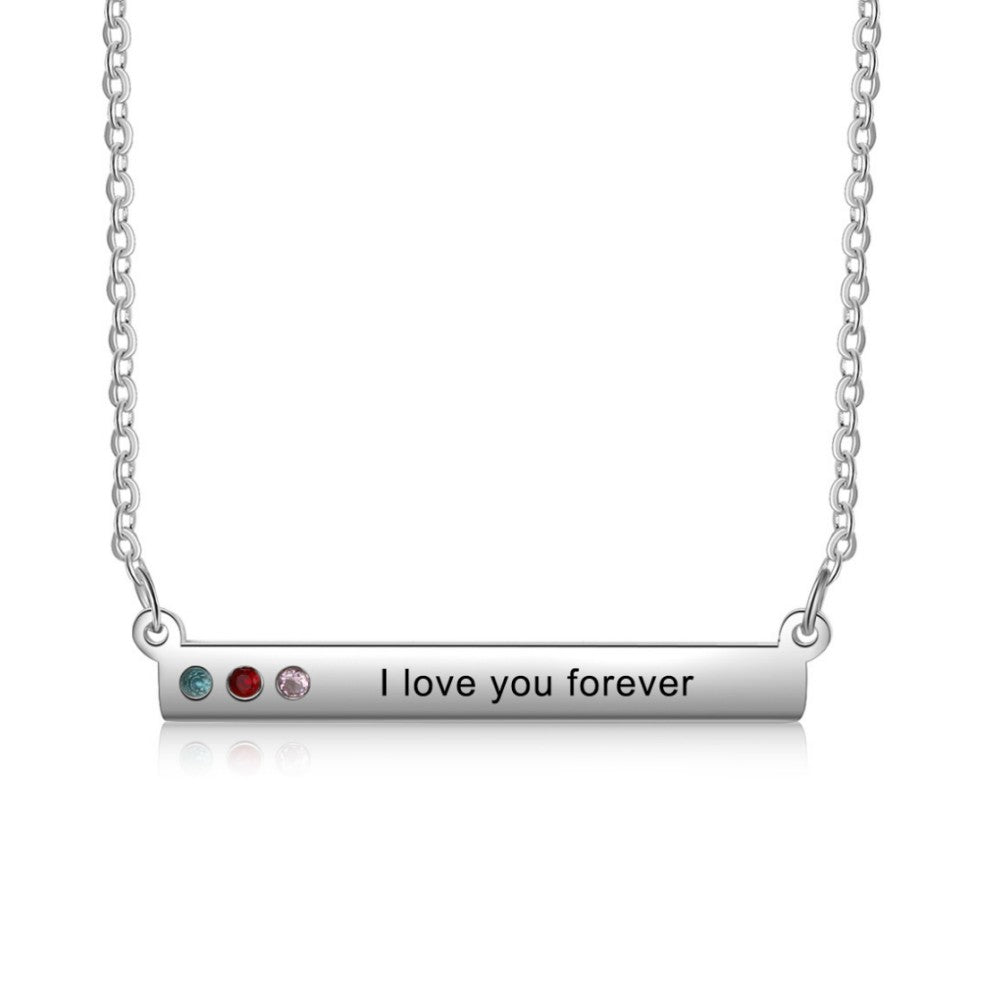 Custom Birthstone Stainless Steel Necklace