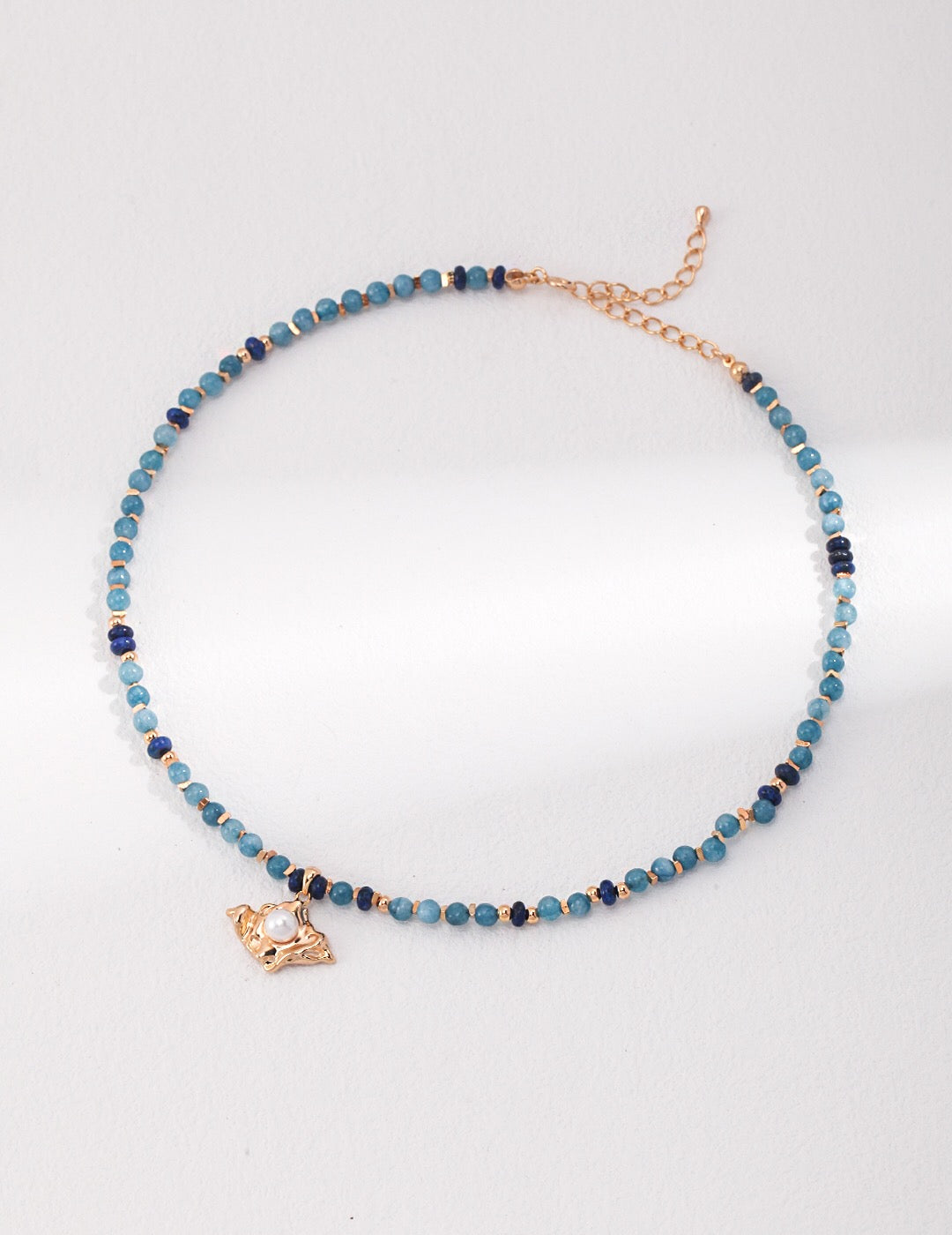 Blue Lapis Lazuli Beads With Necklace