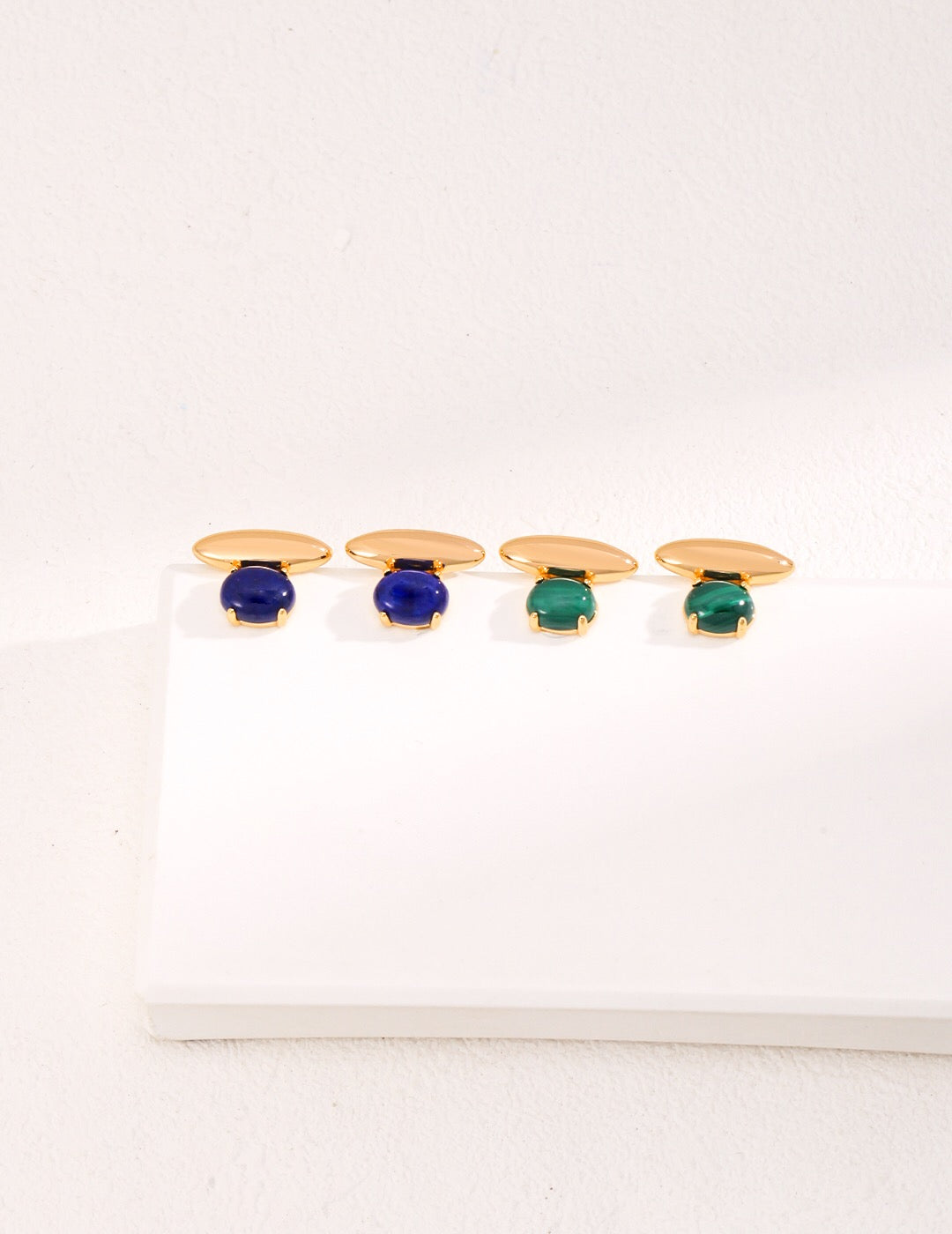 Blue Lapis Lazuli Stud Earrings