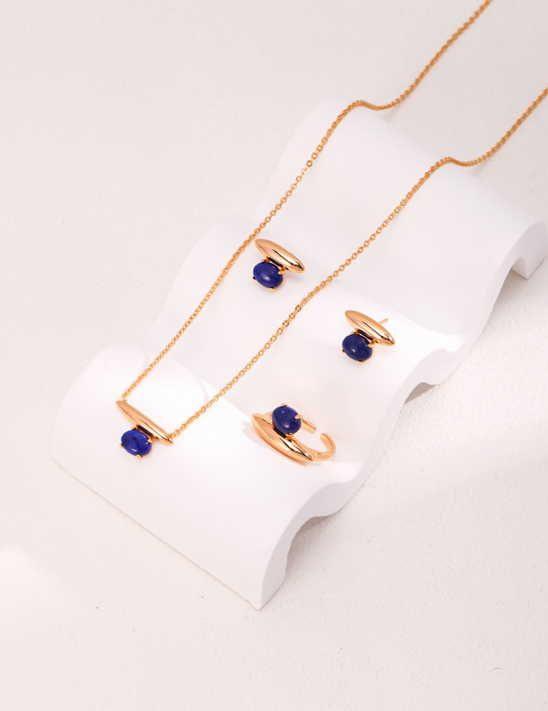 Blue Lapis Lazuli Stud Earrings