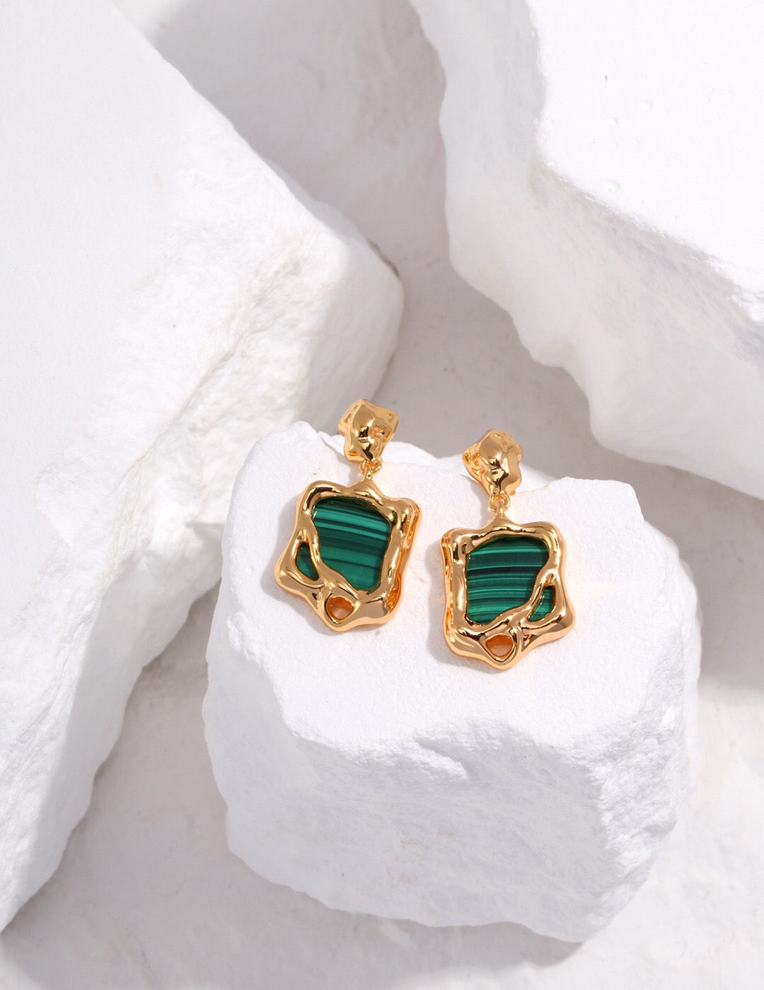 Malachite Sone Dangle Earrings