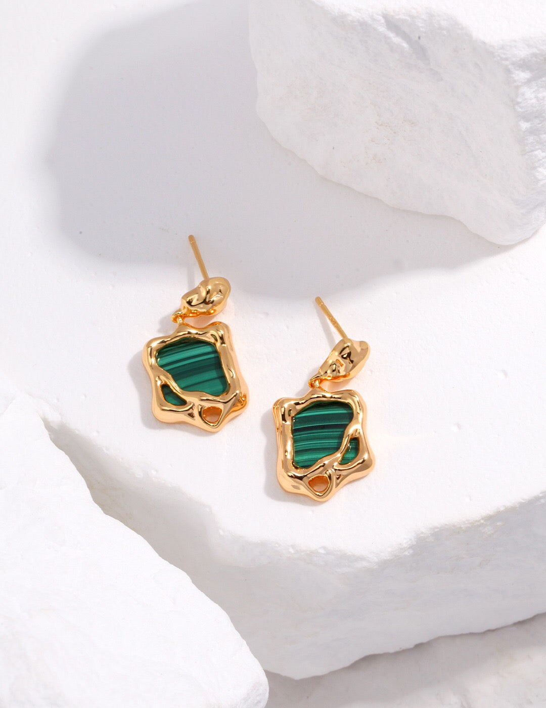 Malachite Sone Dangle Earrings