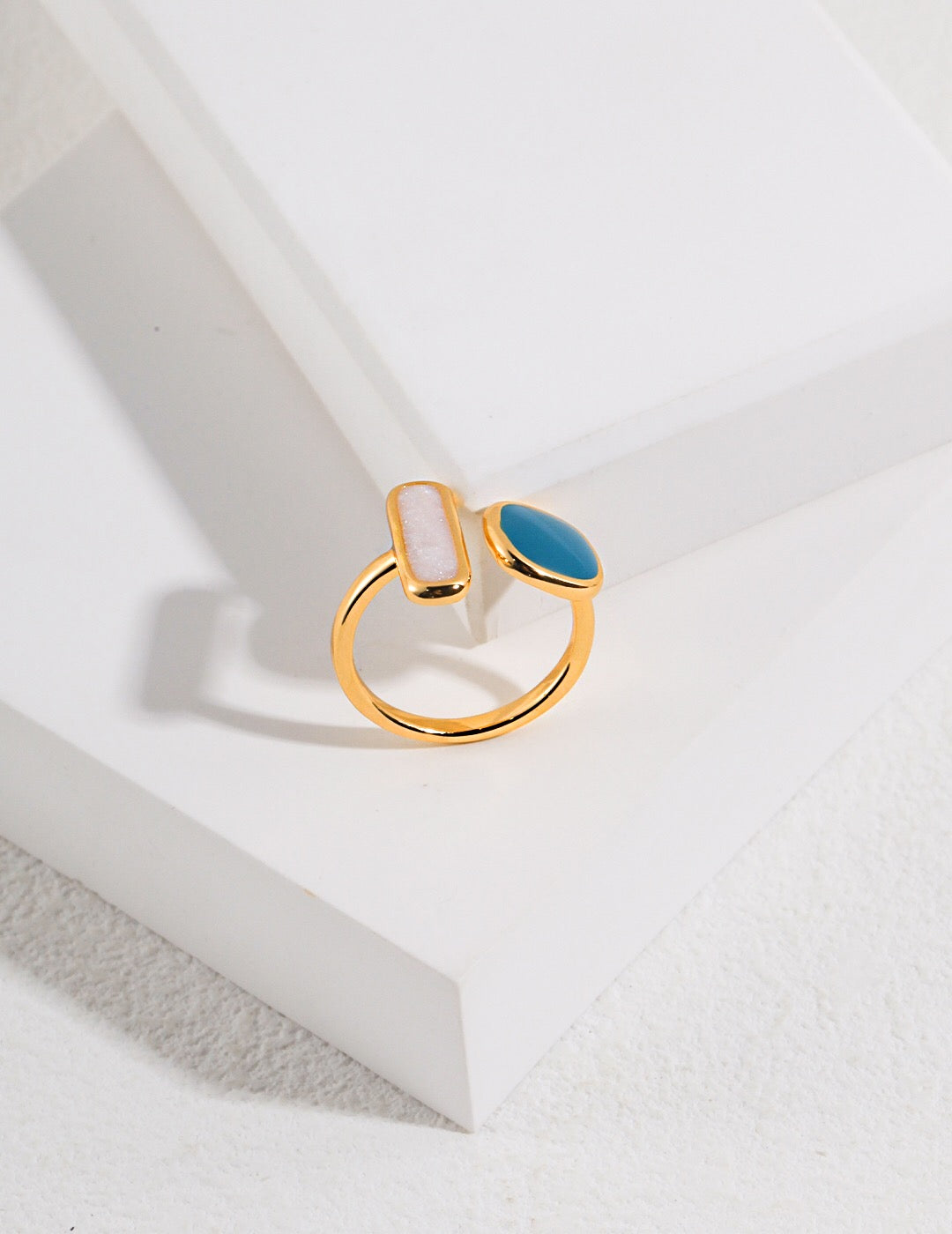 Minimalist Band Drip Glaze Open Ring