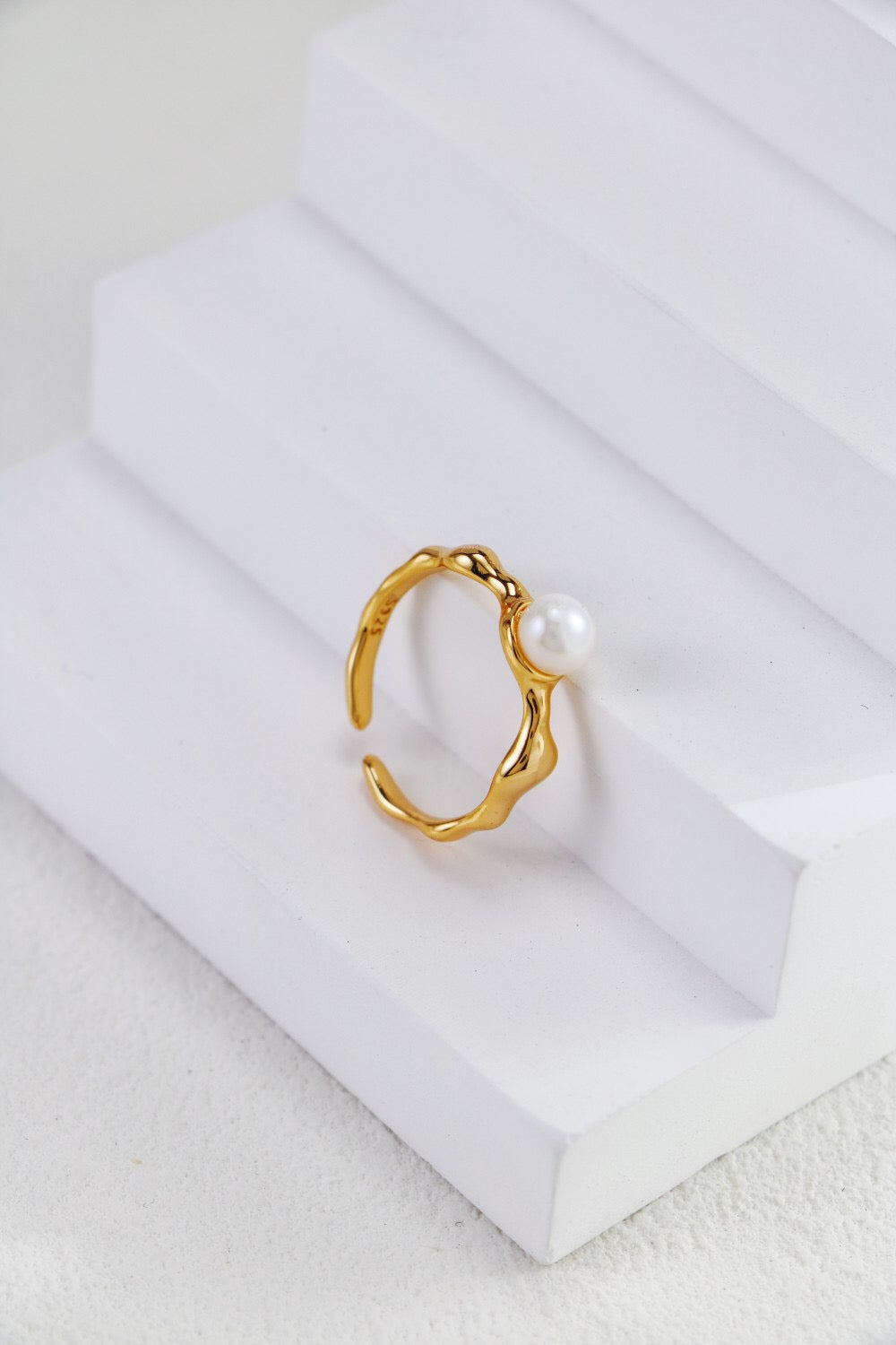 Minimalist Pearl Open Ring